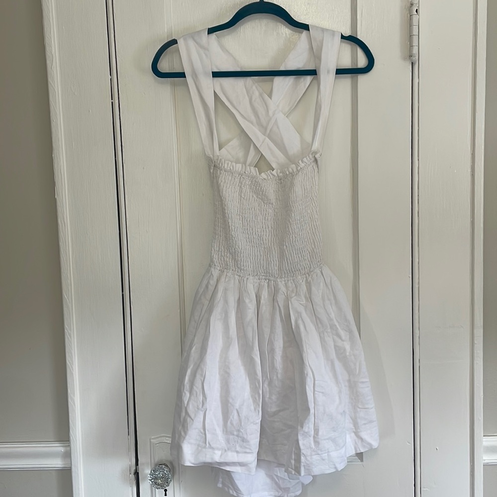 Peppermayo white linen sun dress